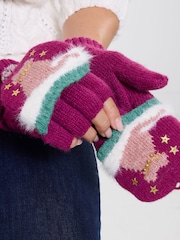 Joe Browns Pink Cosy Cats Winter Gloves - Image 2 of 7
