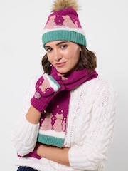 Joe Browns Pink Cosy Cats Winter Gloves - Image 3 of 7