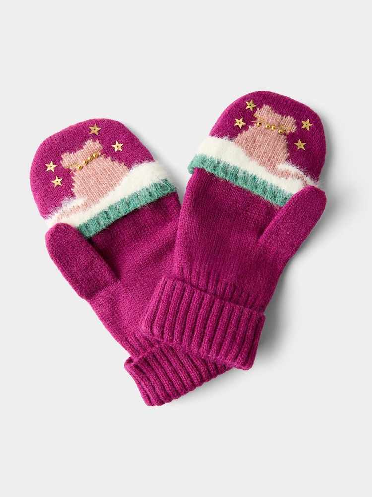Joe Browns Pink Cosy Cats Winter Gloves - Image 7 of 7