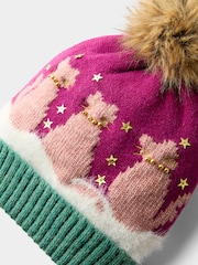 Joe Browns Pink Cosy Cats Winter Bobble Hat - Image 6 of 6