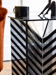 Rockett St George Clear Mono Stripe Side Table - Image 2 of 7