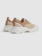 Reiss Neutral Arden Chunky Leather Trainers - Image 4 of 5