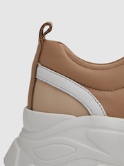 Reiss Neutral Arden Chunky Leather Trainers - Image 5 of 5