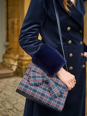 Joe Browns Blue Checked Bow Bag - Image 1 of 7