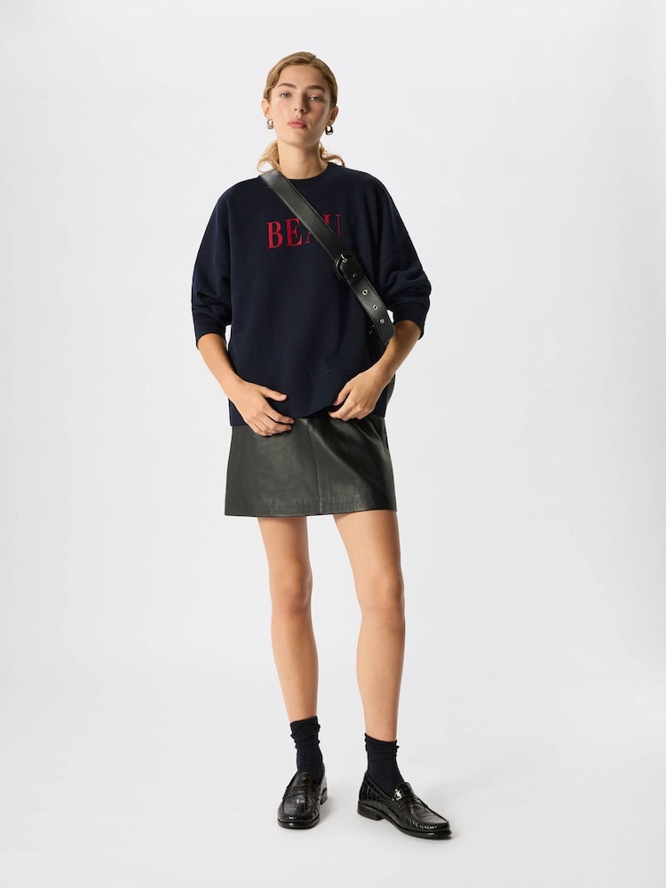 Whistles Blue Beau Logo Sweat Top - Image 1 of 5