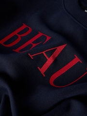 Whistles Blue Beau Logo Sweat Top - Image 4 of 5