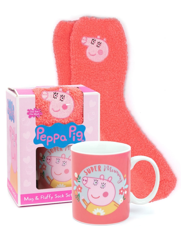 Vanilla Underground Pink Peppa Pig Pusheen Green Mug and Sock Set - Image 1 of 5 Vanilla Underground Pink Peppa Pig Pusheen Green Mug and Sock Set - Image 1 of 5