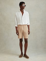 Zacht-taupe - Reiss Creek gehaakte Blend short met trekkoord - Image 1 of 6
