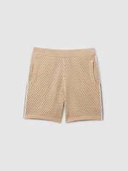 Zacht-taupe - Reiss Creek gehaakte Blend short met trekkoord - Image 2 of 6