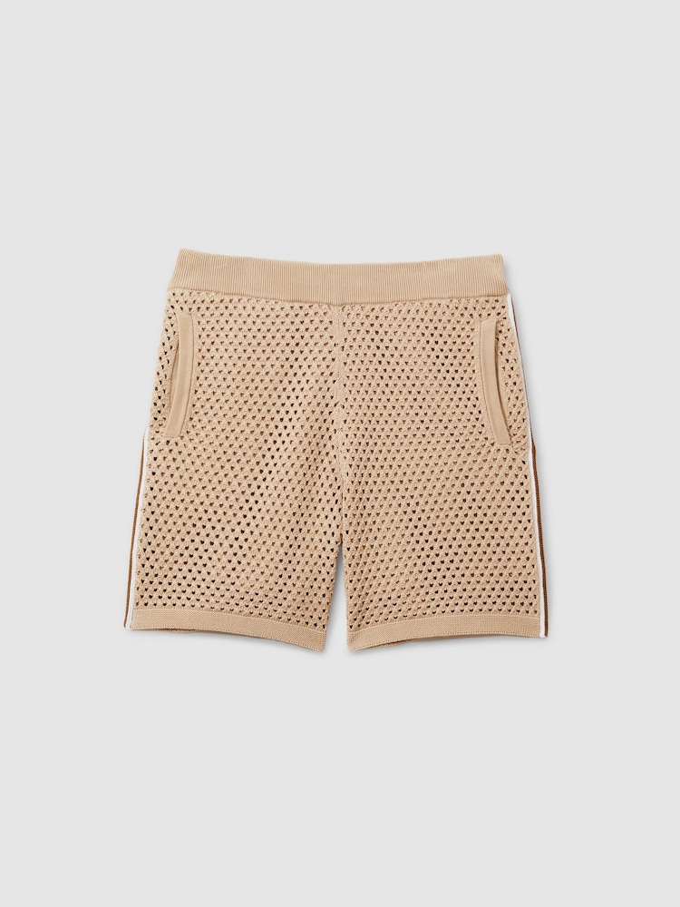 Zacht-taupe - Reiss Creek gehaakte Blend short met trekkoord - Image 2 of 6