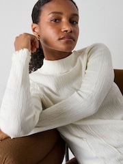 Whistles White Textured Long Sleeve Top - Image 2 of 4