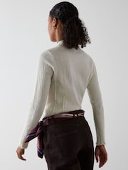 Whistles White Textured Long Sleeve Top - Image 4 of 4