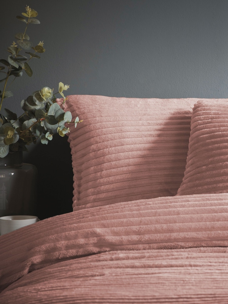Jumbo Cord Silentnight Pink Duvet Cover And Pillowcase Set - Image 2 of 4