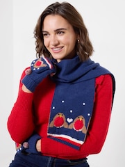 Joe Browns Blue Winter Nights Robin Scarf - Image 1 of 4