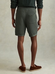 Reiss Dark Sage Green Creek Cotton Blend Crochet Drawstring Shorts - Image 5 of 6