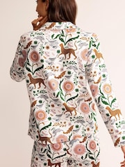 Boden Cream Cotton Sateen Pyjama Shirt - Image 2 of 5