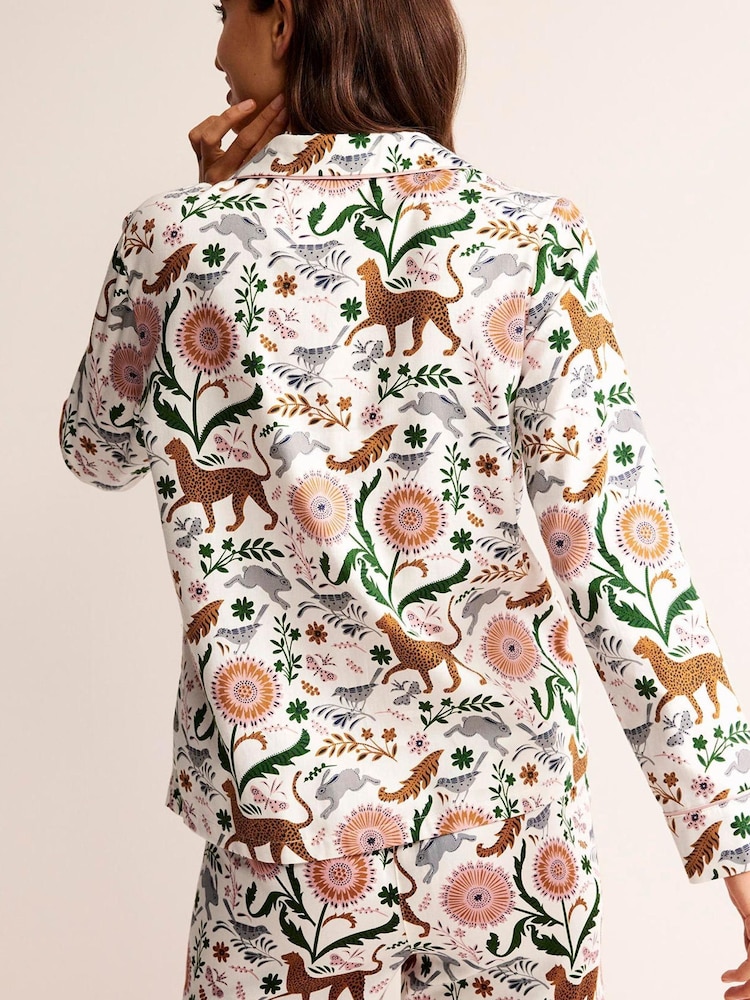 Boden Cream Cotton Sateen Pyjama Shirt - Image 2 of 5