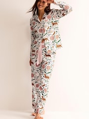 Boden Cream Cotton Sateen Pyjama Shirt - Image 3 of 5
