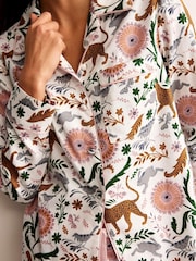 Boden Cream Cotton Sateen Pyjama Shirt - Image 4 of 5