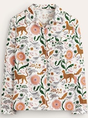 Boden Cream Cotton Sateen Pyjama Shirt - Image 5 of 5