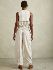 Reiss Stone Skylar Belted Utility Jumpsuit - Image 4 of 5