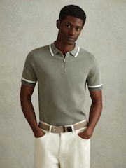 Reiss Sage Chelsea Half-Zip Polo Shirt - Image 1 of 6