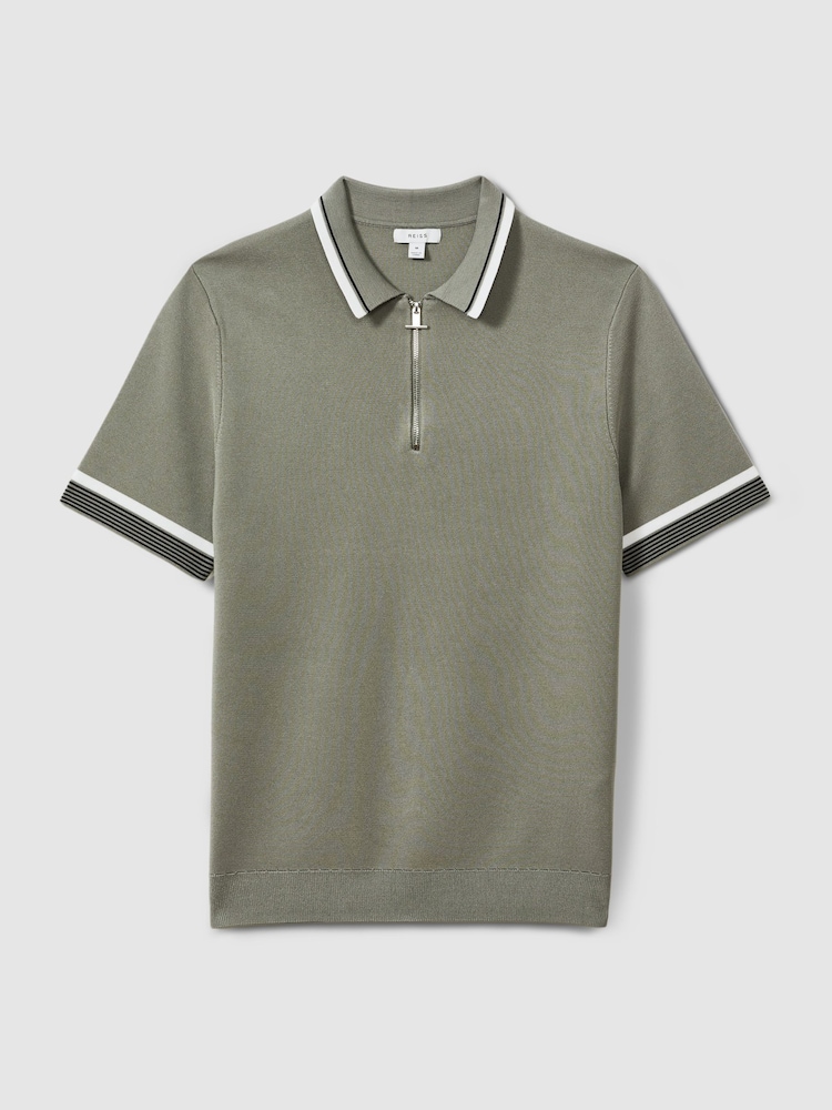 Reiss Sage Chelsea Half-Zip Polo Shirt - Image 2 of 6
