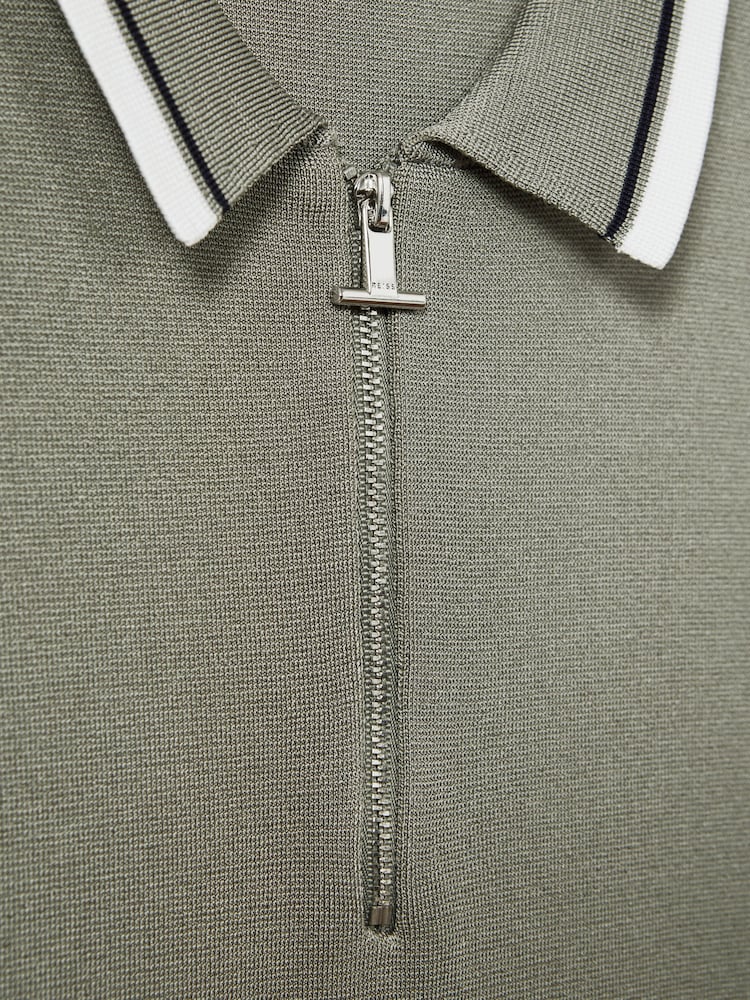 Reiss Sage Chelsea Half-Zip Polo Shirt - Image 6 of 6