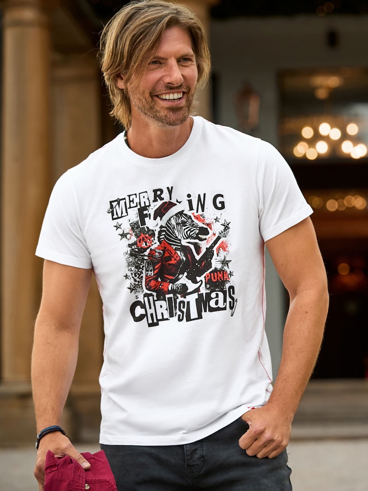 Joe Browns White Rockin Zebra T-Shirt - Image 1 of 7 Joe Browns White Rockin Zebra T-Shirt - Image 1 of 7