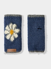 Joe Browns Blue Daisy Wool Hand Warmers Gloves - Image 2 of 3