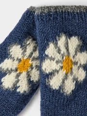 Joe Browns Blue Daisy Wool Hand Warmers Gloves - Image 3 of 3