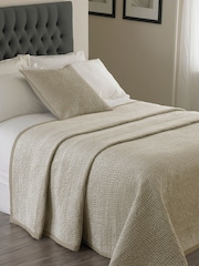 Riva Home Gold Brooklands Quilted 100% Cotton Bedspread - Image 1 of 1