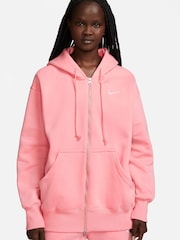 Nike Pink Mini Swoosh Full Zip Hoodie - Image 1 of 9