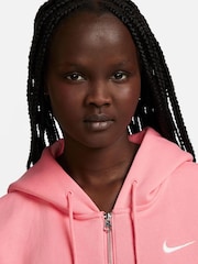 Nike Pink Mini Swoosh Full Zip Hoodie - Image 4 of 9