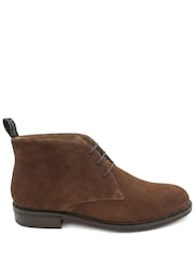 Jones Bootmaker Brown Suede Deacon Wide Fit Suede Leather Chukka Boots - Image 2 of 6