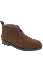 Jones Bootmaker Brown Suede Deacon Wide Fit Suede Leather Chukka Boots - Image 3 of 6