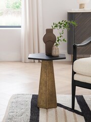 Black Brass Hex Shaped Side Table - Image 1 of 5