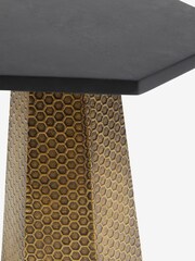 Black Brass Hex Shaped Side Table - Image 2 of 5