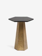 Black Brass Hex Shaped Side Table - Image 3 of 5