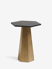 Black Brass Hex Shaped Side Table - Image 4 of 5