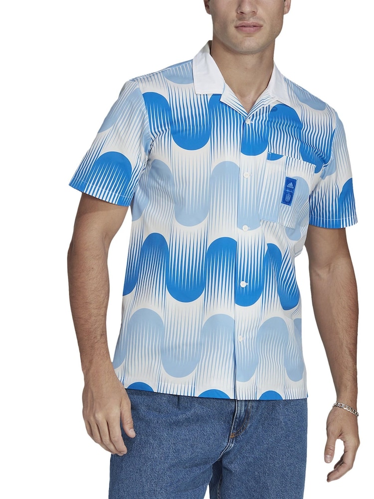 adidas Blue Spain Icon Short Sleeve Shirt - Image 1 of 2