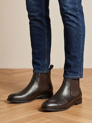 Jones Bootmaker Dark Brown Leather DeakinWide Leather Chelsea Boots - Image 1 of 6