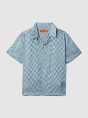 Reiss x McLaren F1 Team Airforce Blue Senior Cuban Collar Shirt - Image 2 of 9