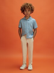 Reiss x McLaren F1 Team Airforce Blue Senior Cuban Collar Shirt - Image 3 of 9