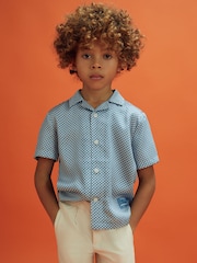 Reiss x McLaren F1 Team Airforce Blue Senior Cuban Collar Shirt - Image 4 of 9