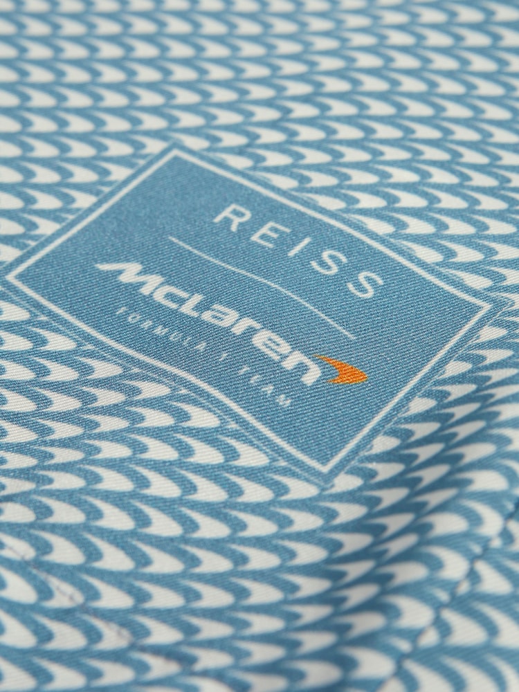 Reiss x McLaren F1 Team Airforce Blue Senior Cuban Collar Shirt - Image 9 of 9