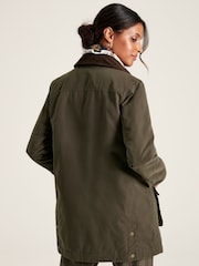 Joules Banbury Dark Green Showerproof Dry Wax Coat - Image 2 of 8