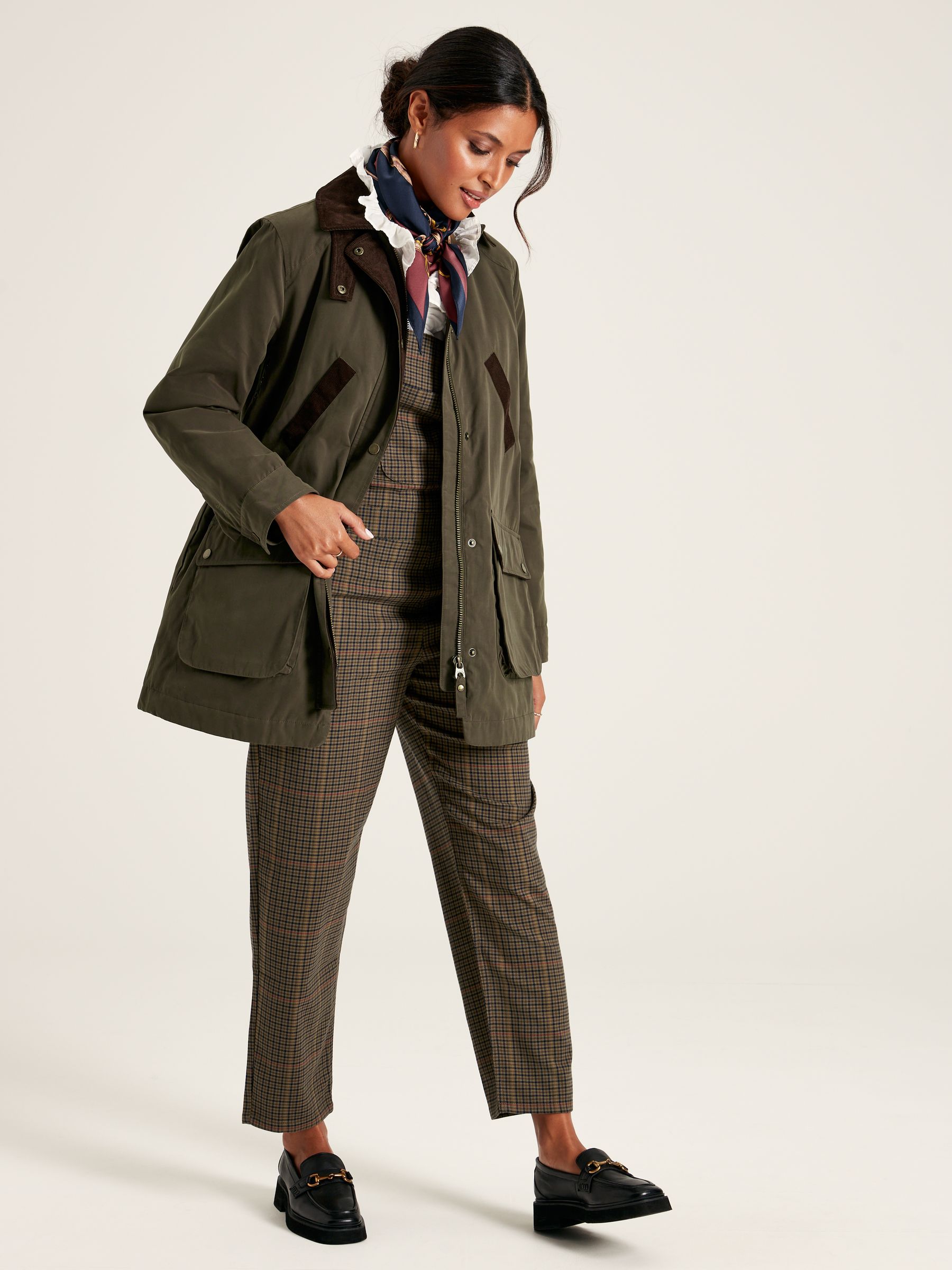 Buy Joules Banbury Dark Green Showerproof Dry Wax Coat from the