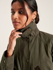Joules Banbury Dark Green Showerproof Dry Wax Coat - Image 4 of 8