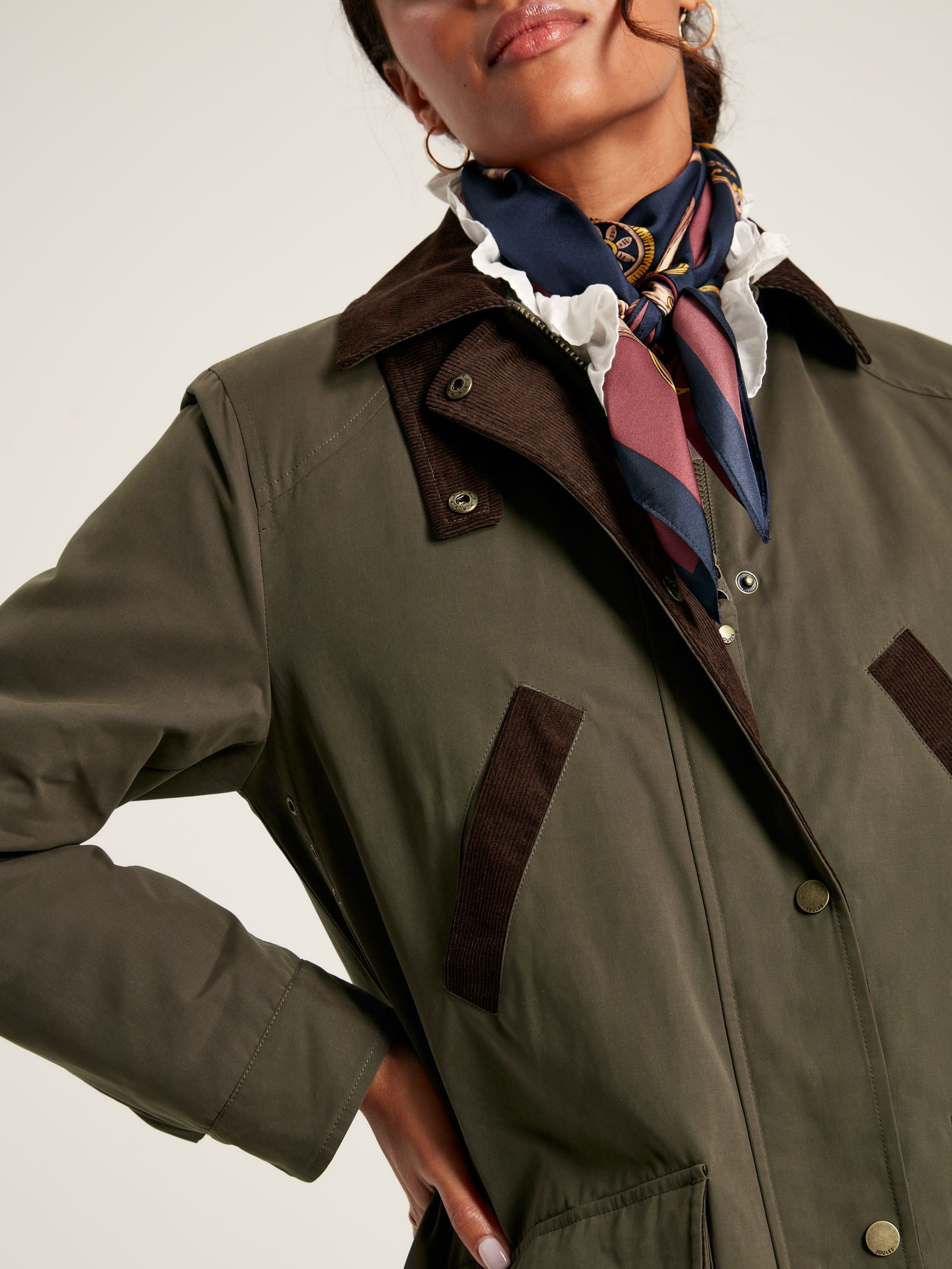 Buy Joules Banbury Dark Green Showerproof Dry Wax Coat from the